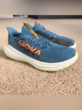 Hoka Men's Teal and Orange Running Shoes
